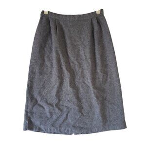 Vintage 1960s Brelin Fashions Gray Wool Blend A-Line Skirt Size 12 Office Career